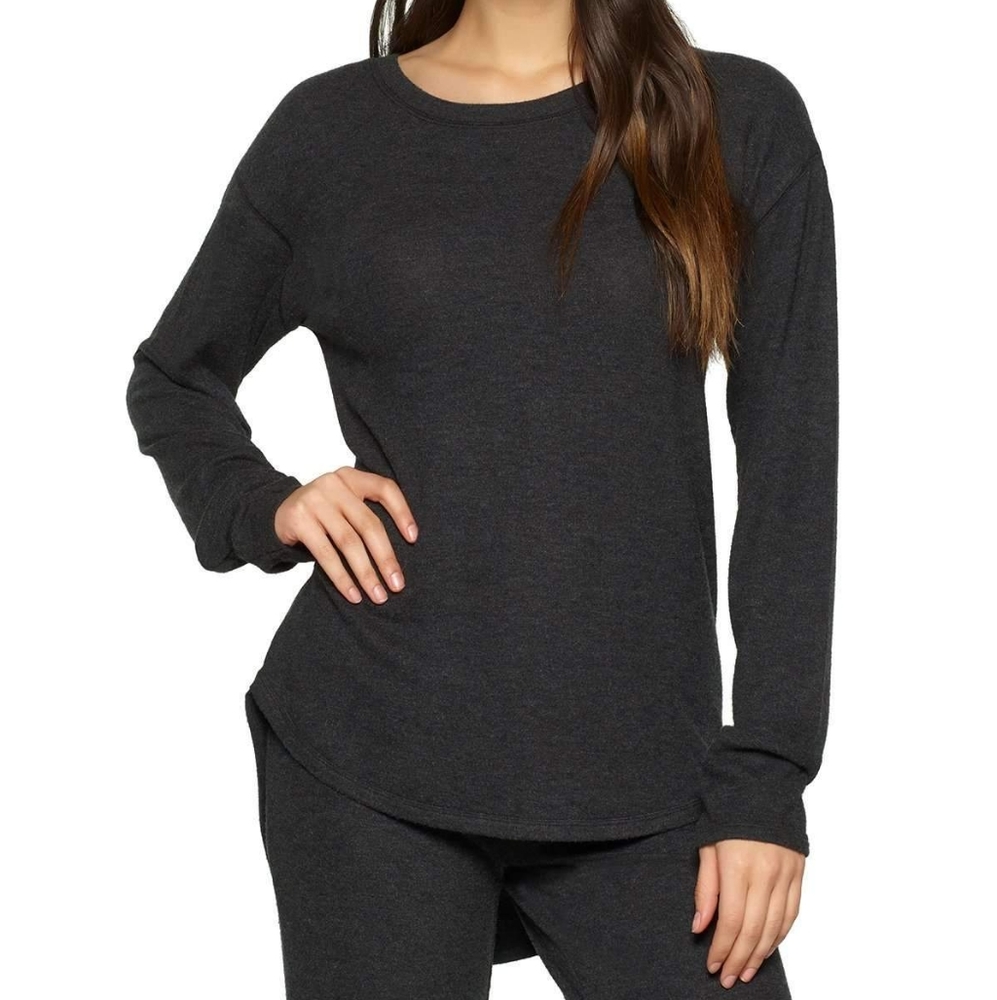 Felina Crew Neck Top Charcoal Gray Size medium.